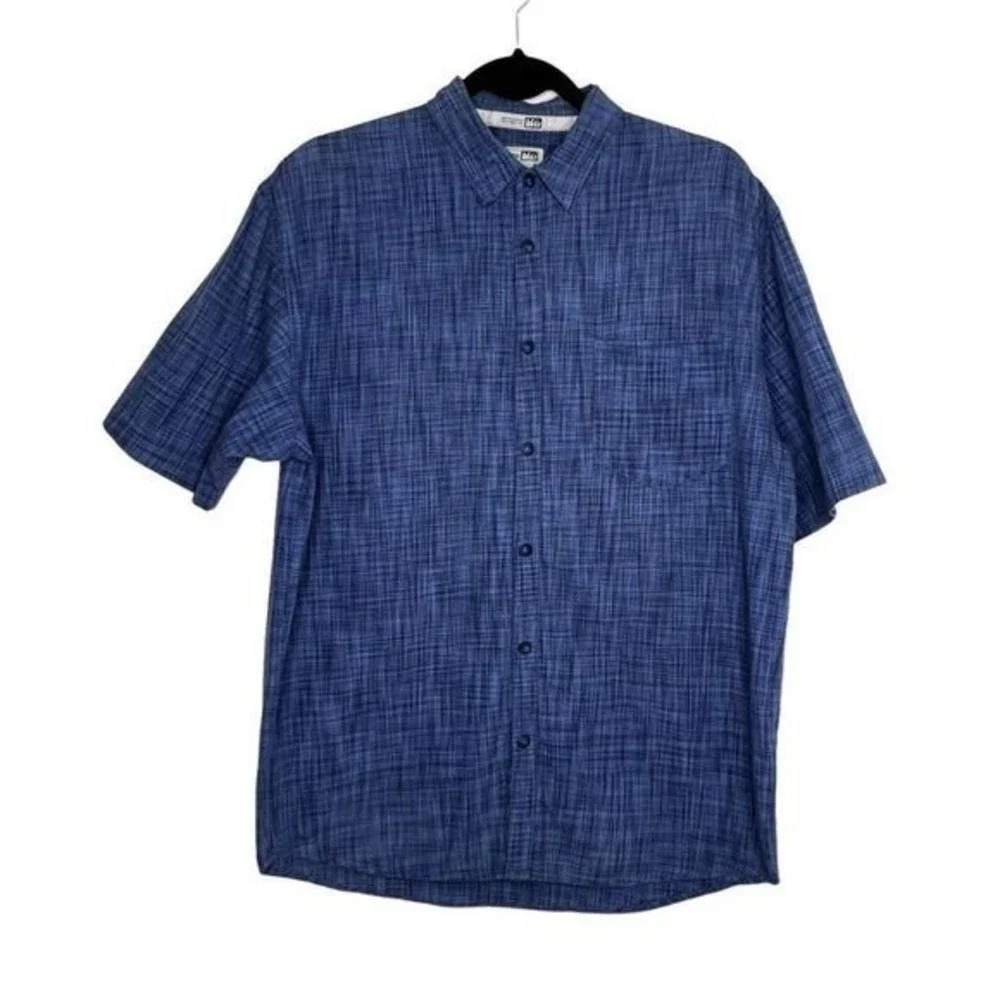 REI Men's Checkered Short Sleeve Button-Up Shirt In Blue Size Small